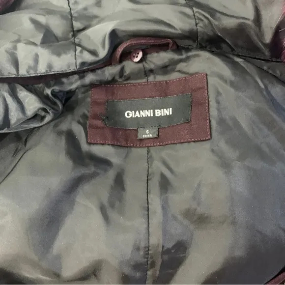 - Gianni Bini Burgundy Anorak Faux Fur Hood w/ Detachable Fur