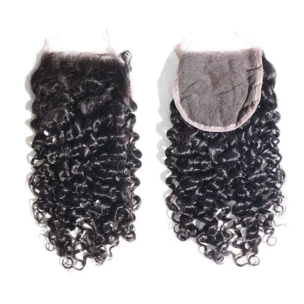 100% Virgin Human Hair 4x4 5x5 Swiss Lace Closure 6 Hair Texture Natural Black
