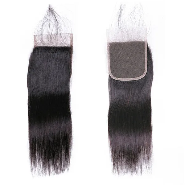 100% Virgin Human Hair 4x4 5x5 Swiss Lace Closure 6 Hair Texture Natural Black