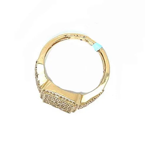 14K Gold Baguette Round 1.4CT Natural Diamonds Square Ring - SR12297A