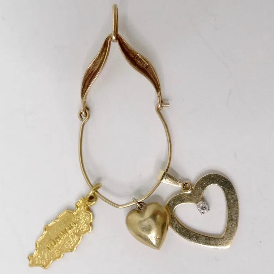 14K Gold Tobago Multi Charm Pendant