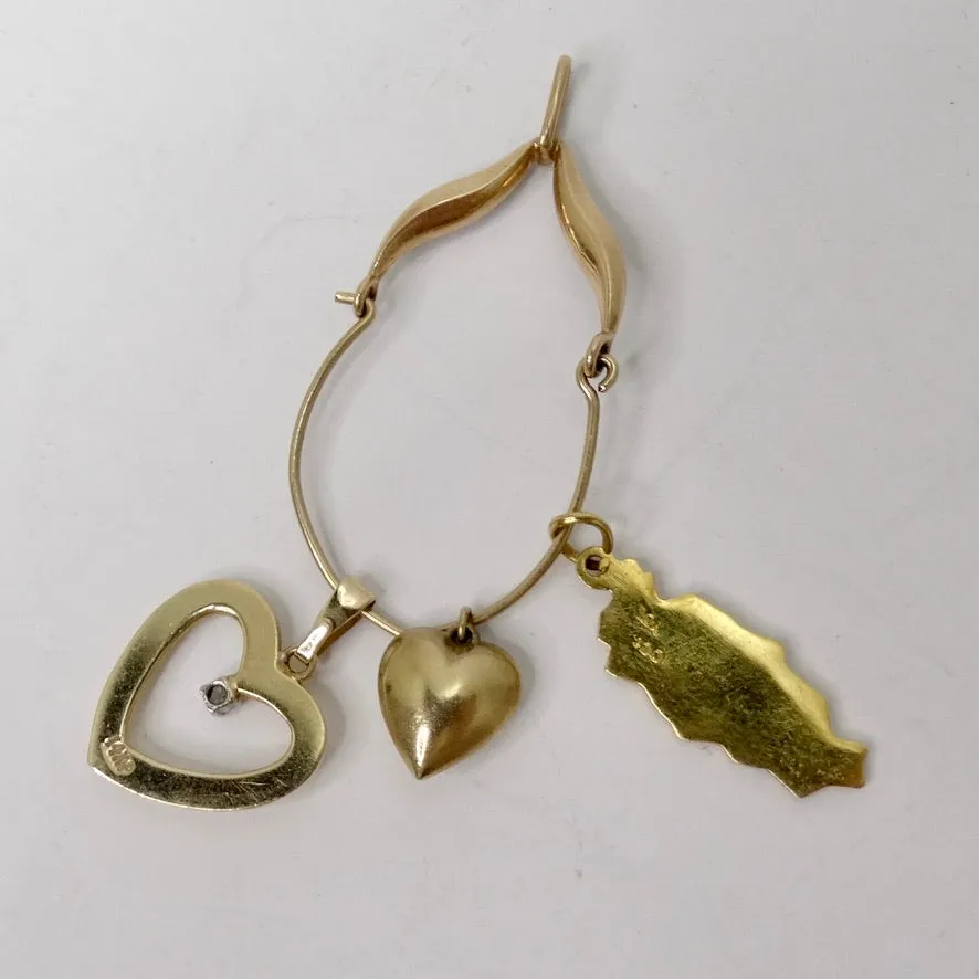 14K Gold Tobago Multi Charm Pendant