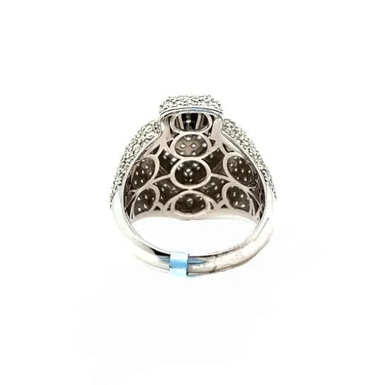 14K White Gold Round 5.4CT Natural Diamonds Spade Ring - SRNO-22
