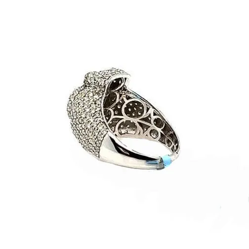 14K White Gold Round 5.4CT Natural Diamonds Spade Ring - SRNO-22