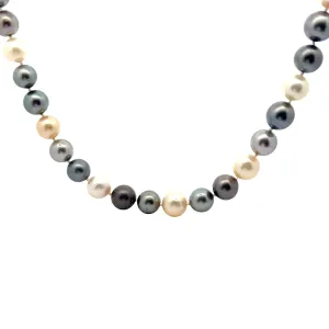 14k white gold Tahitian Pearl necklace 11MM 16INCH