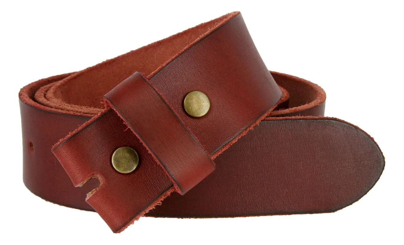 1.5'' Burgundy Leather Belt Strap