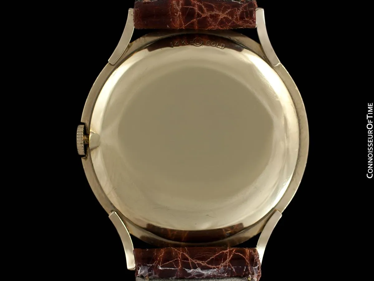 1963 Longines Vintage Mens Modernist Dress Watch - 14K Gold