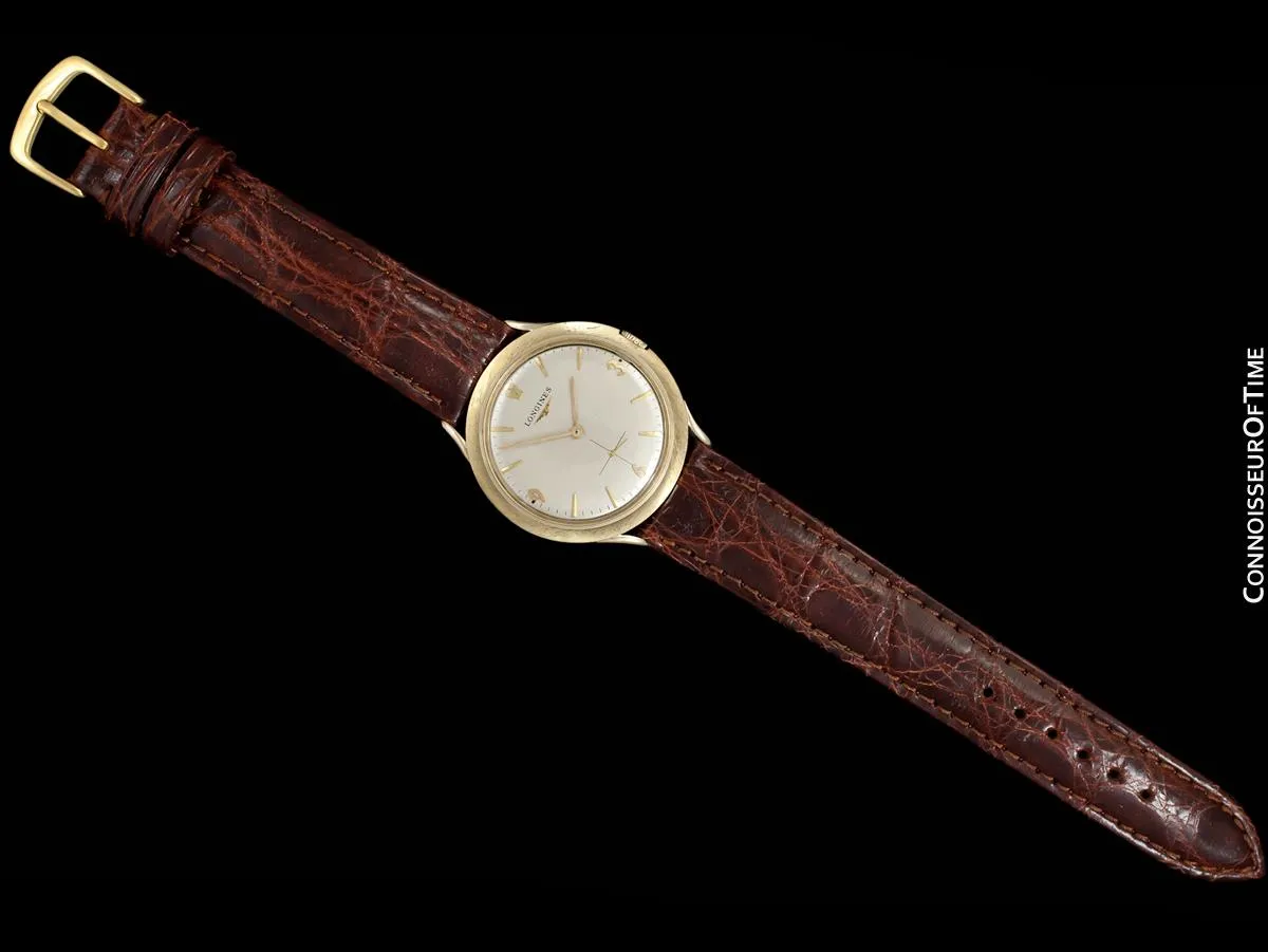 1963 Longines Vintage Mens Modernist Dress Watch - 14K Gold