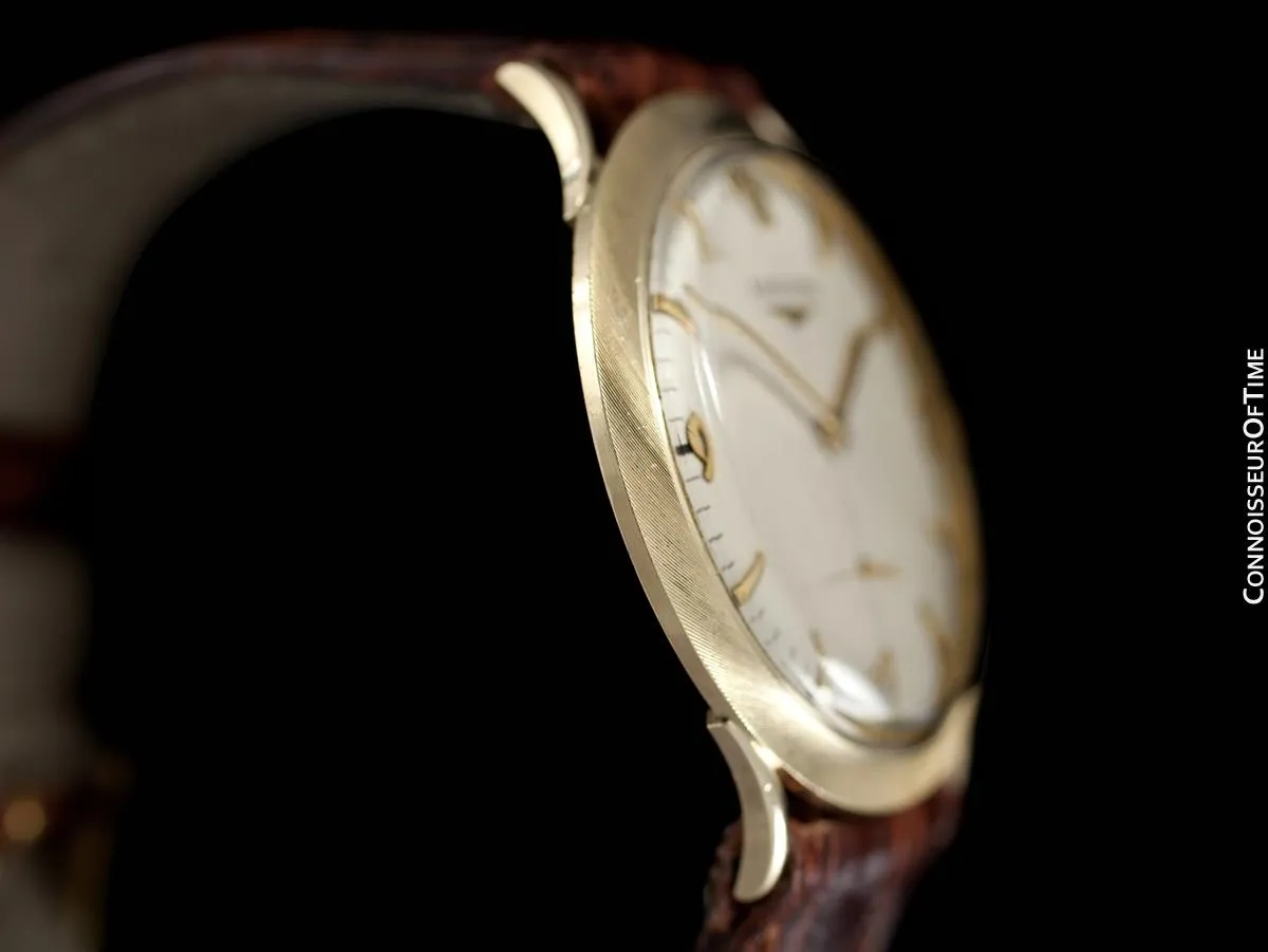 1963 Longines Vintage Mens Modernist Dress Watch - 14K Gold