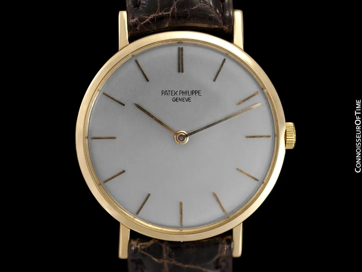 1970 Patek Philippe Vintage Mens Handwound Watch, Ref. 3537 - 18K Gold