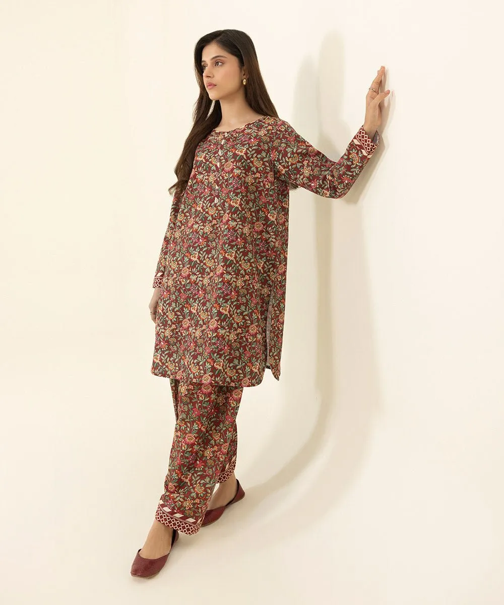 2 Piece - Printed Khaddar Suit