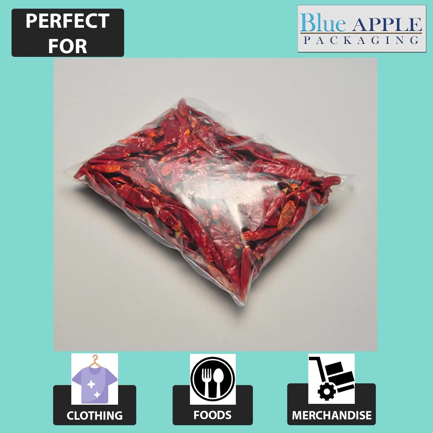 2X5 inches Clear Flat Poly Bags 4Mil Open Top (LDPE)