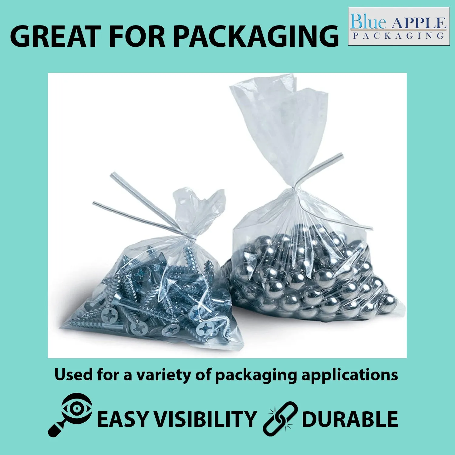 2X5 inches Clear Flat Poly Bags 4Mil Open Top (LDPE)