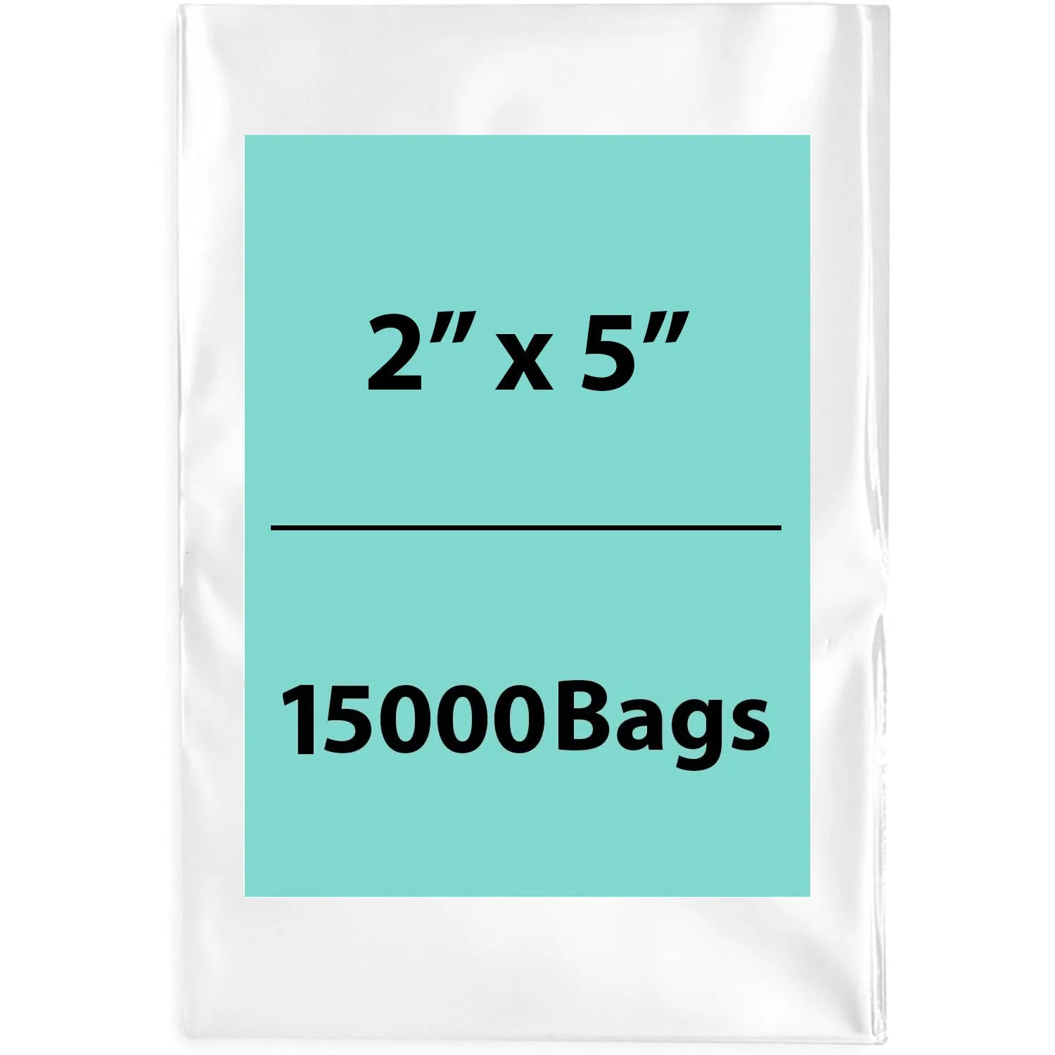 2X5 inches Clear Flat Poly Bags 4Mil Open Top (LDPE)