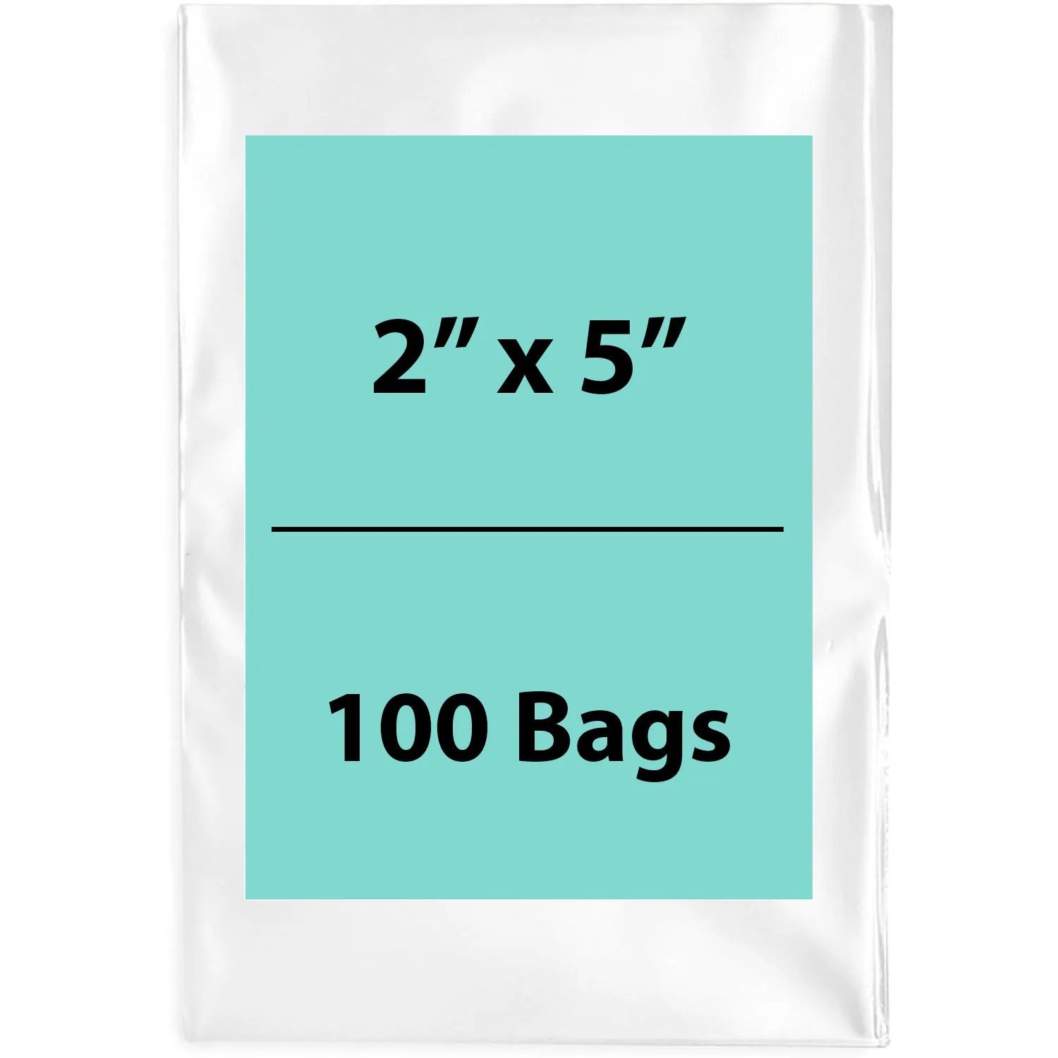 2X5 inches Clear Flat Poly Bags 4Mil Open Top (LDPE)