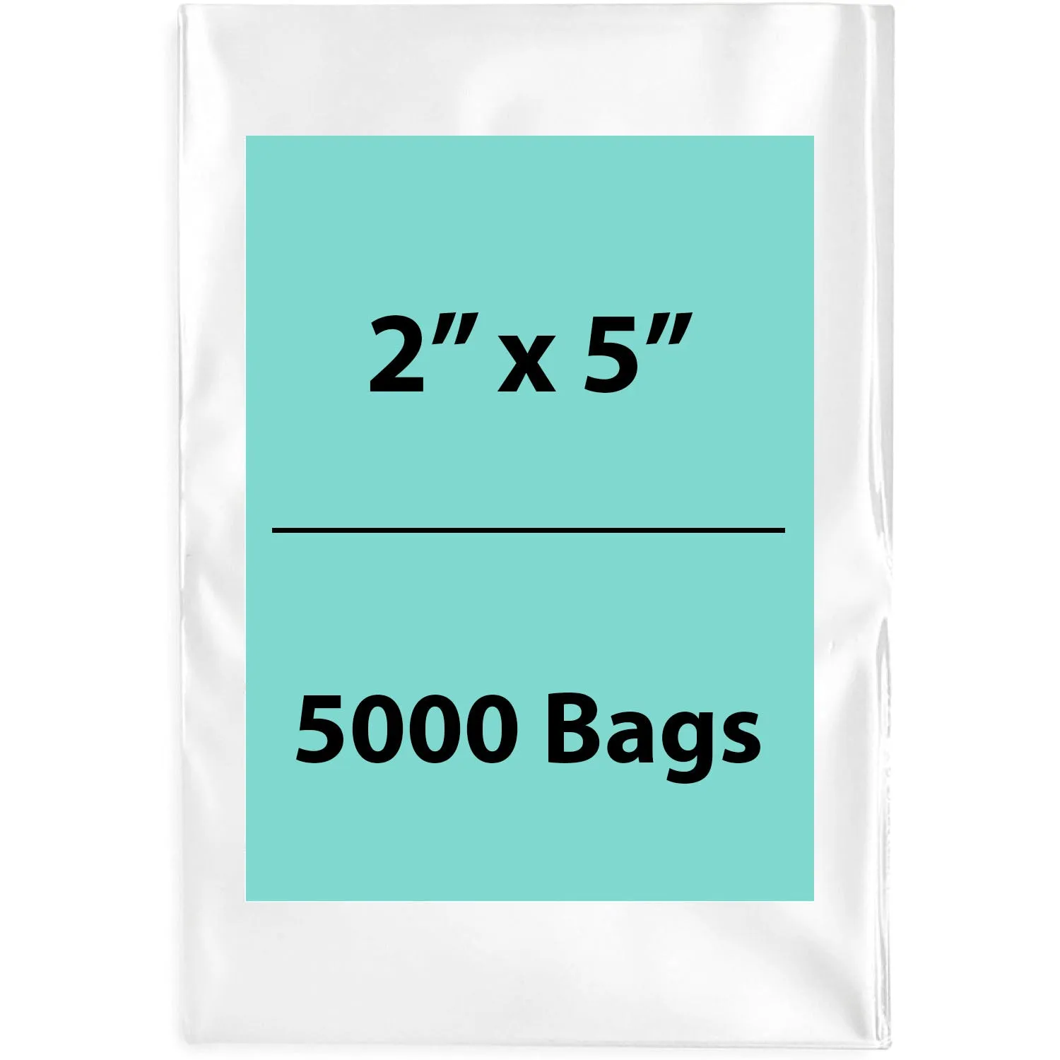 2X5 inches Clear Flat Poly Bags 4Mil Open Top (LDPE)