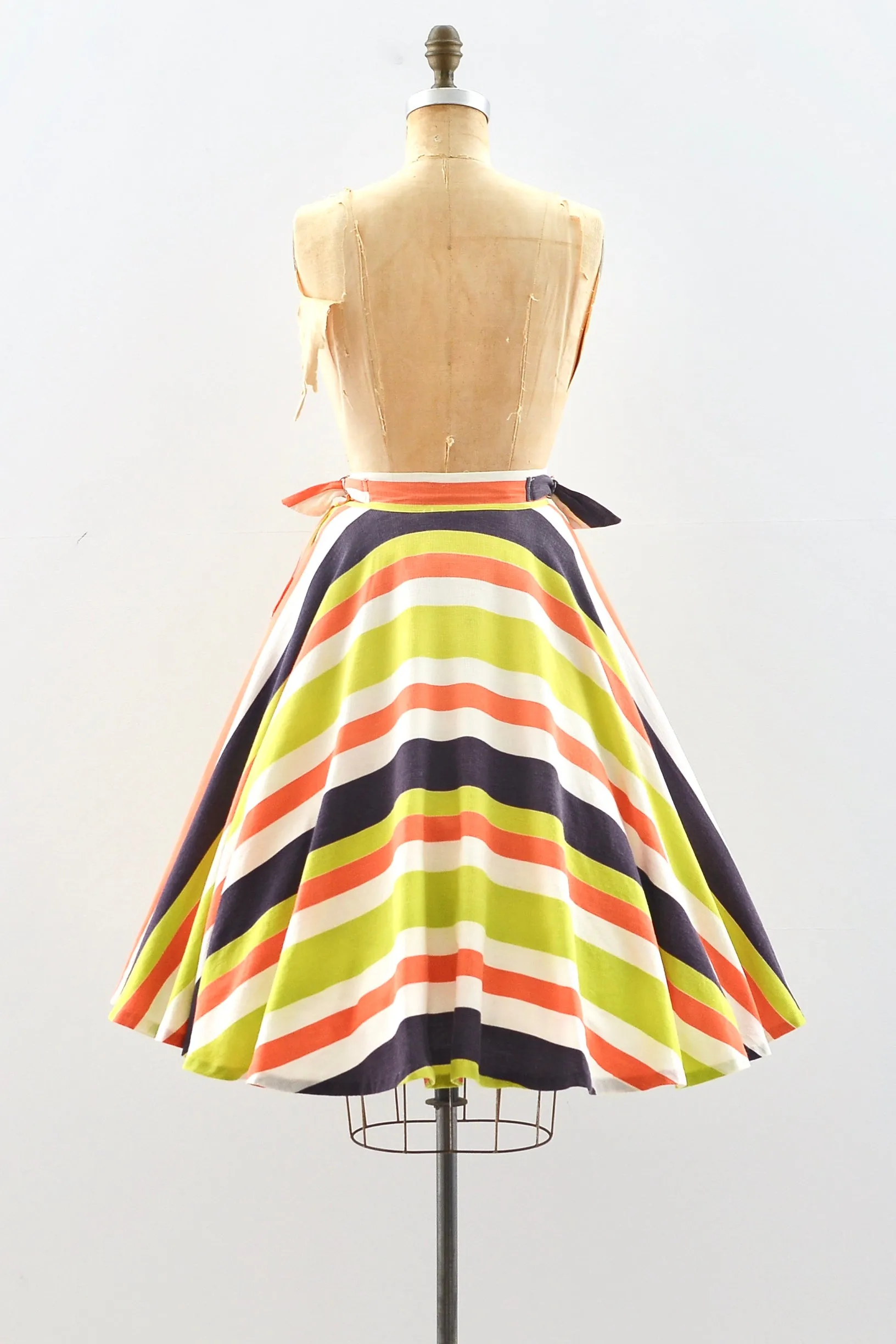 40s Striped Skirt / S