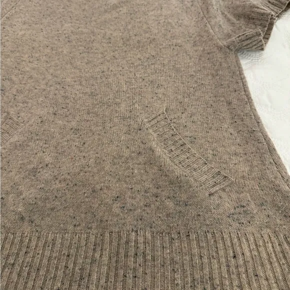 7 For All Mankind Wool/Cashmere Long Scoopneck Sweater Size M Taupe