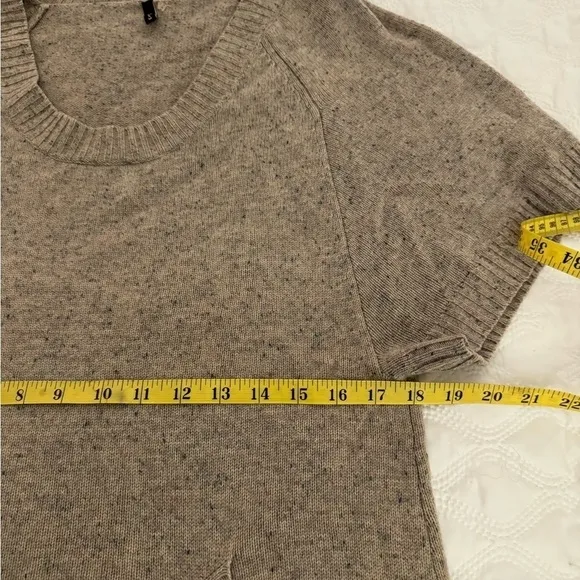 7 For All Mankind Wool/Cashmere Long Scoopneck Sweater Size M Taupe