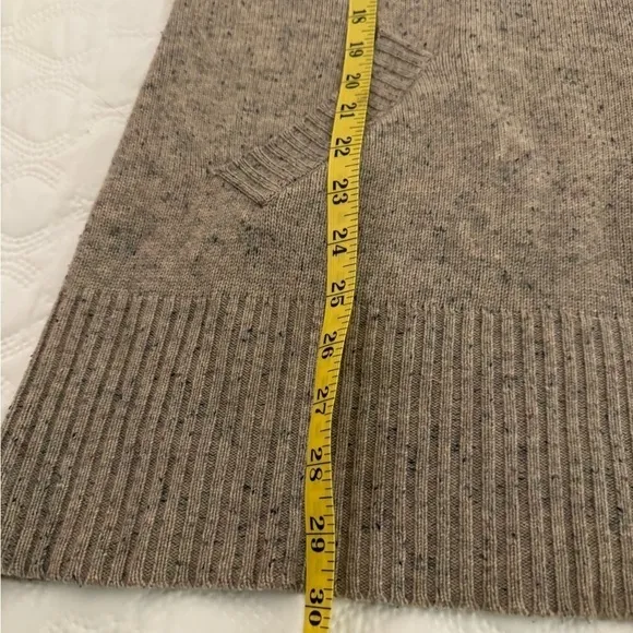 7 For All Mankind Wool/Cashmere Long Scoopneck Sweater Size M Taupe