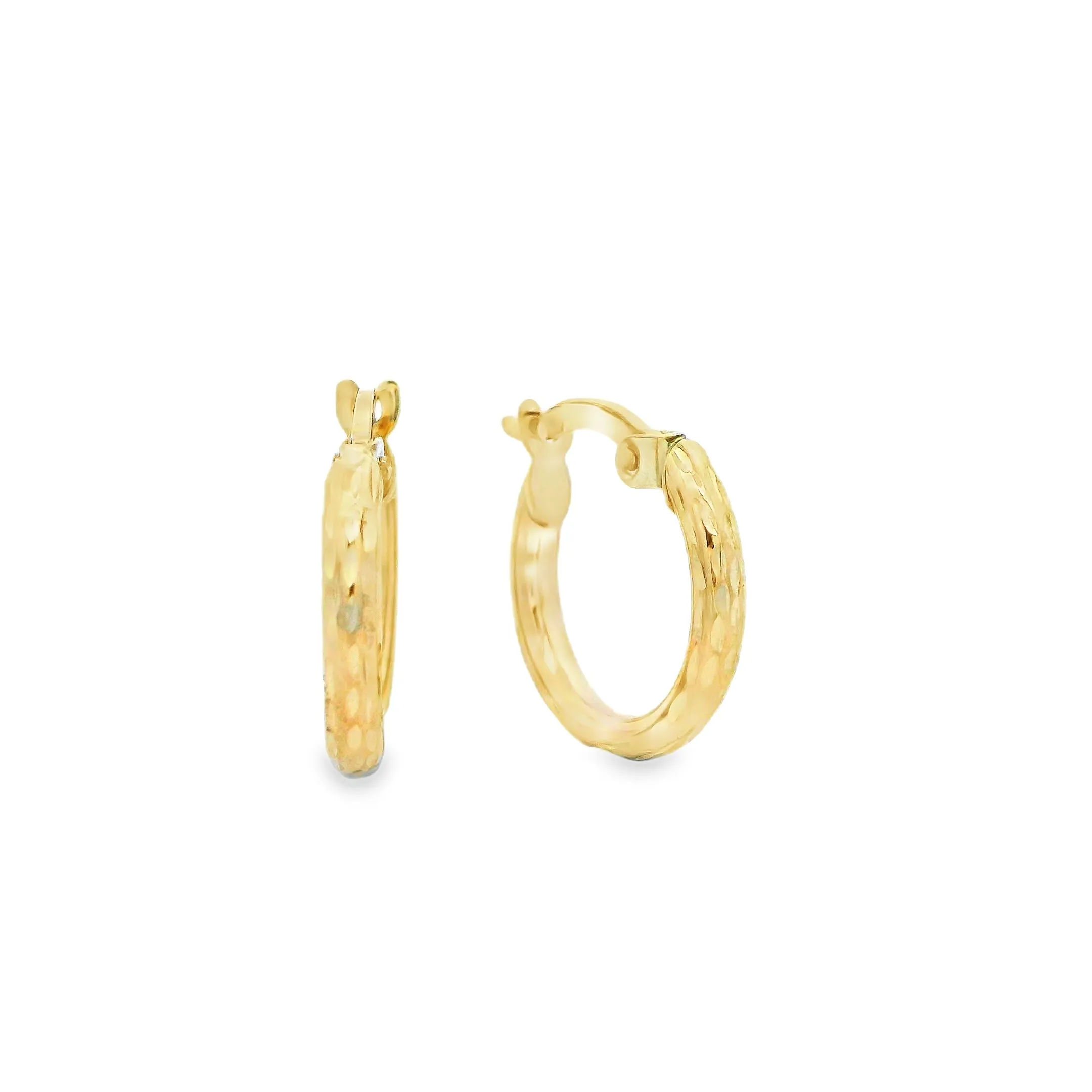 9ct Yellow Gold Patterned Hoops GEAR063