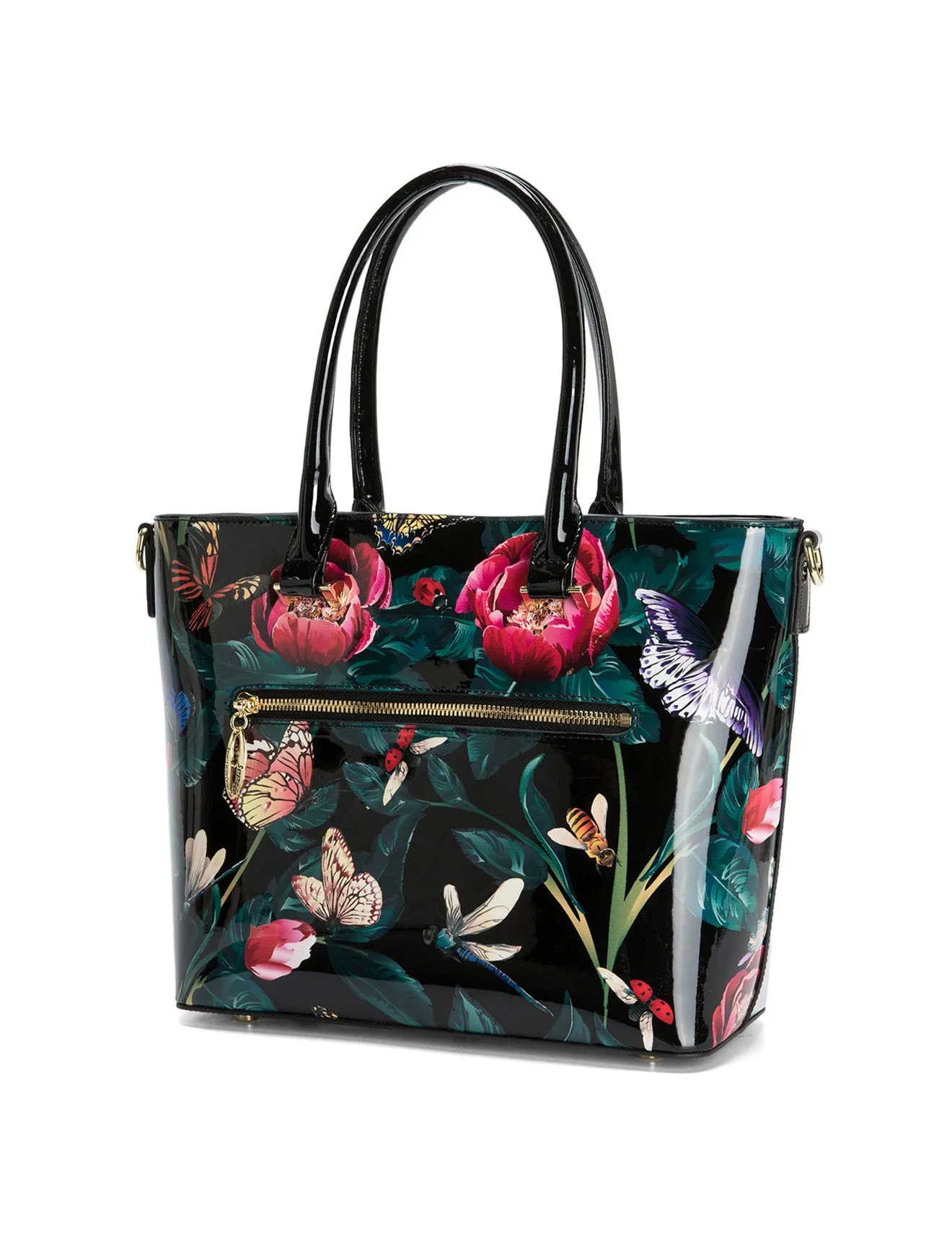 ABBEY PATENT LEATHER GRIP HANDLE BAG- SF6-8787-SALE