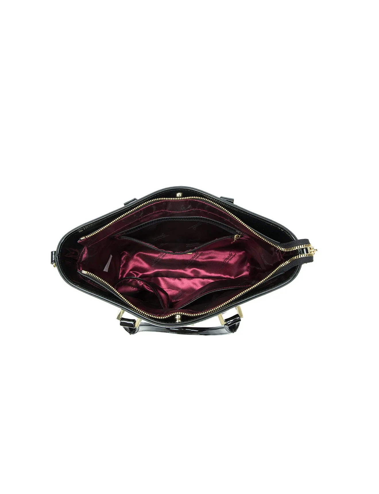 ABBEY PATENT LEATHER GRIP HANDLE BAG- SF6-8787-SALE