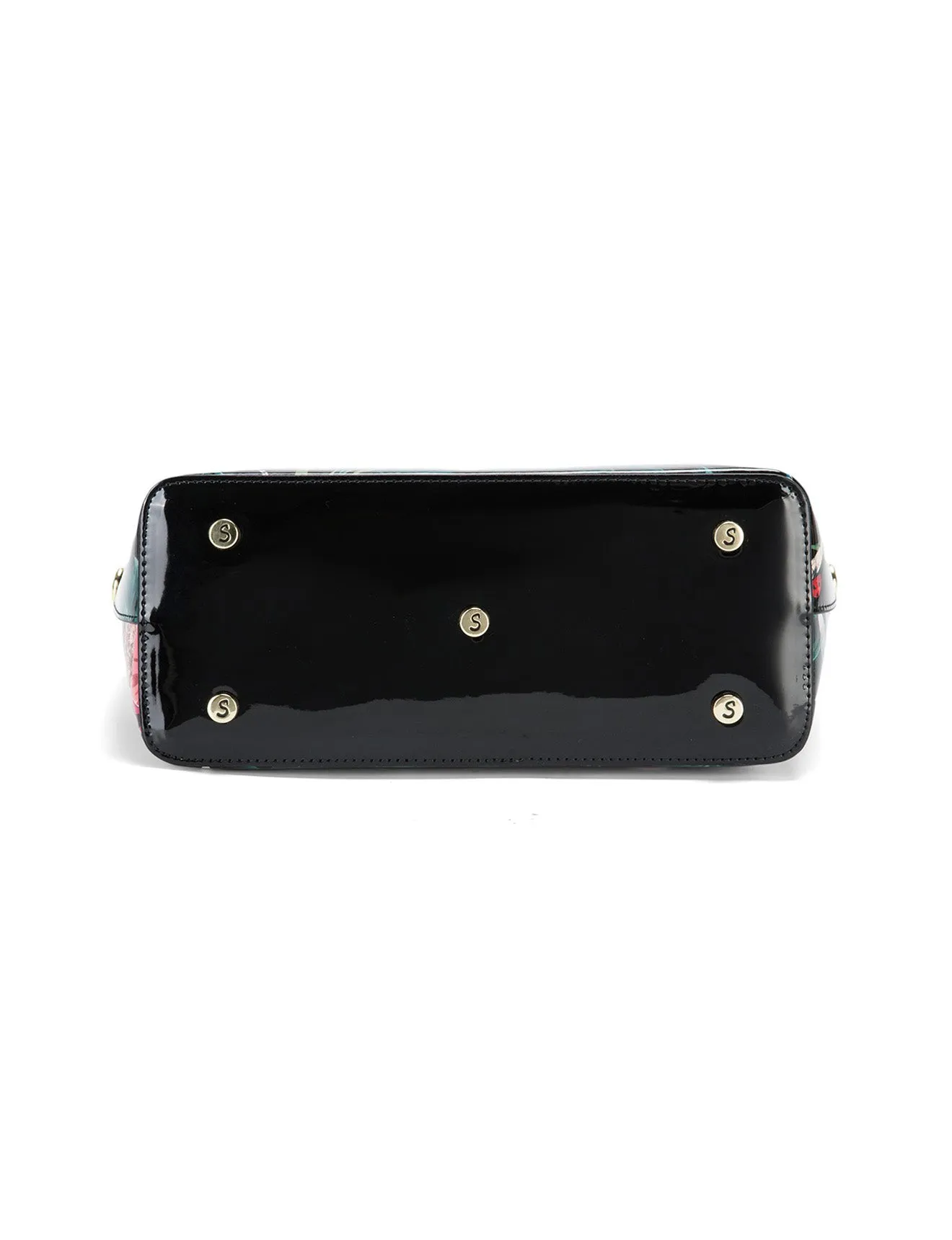 ABBEY PATENT LEATHER GRIP HANDLE BAG- SF6-8787-SALE