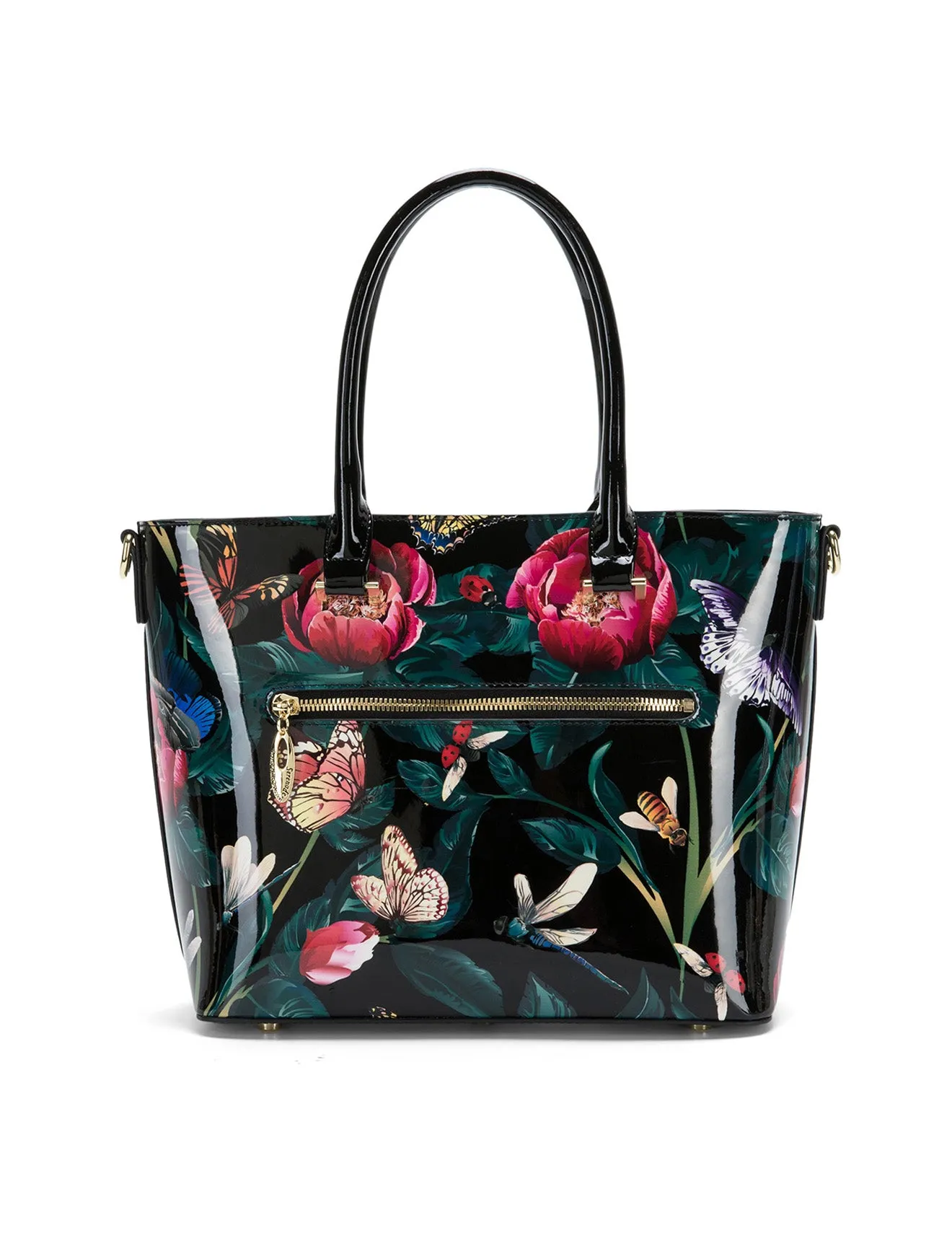 ABBEY PATENT LEATHER GRIP HANDLE BAG- SF6-8787-SALE