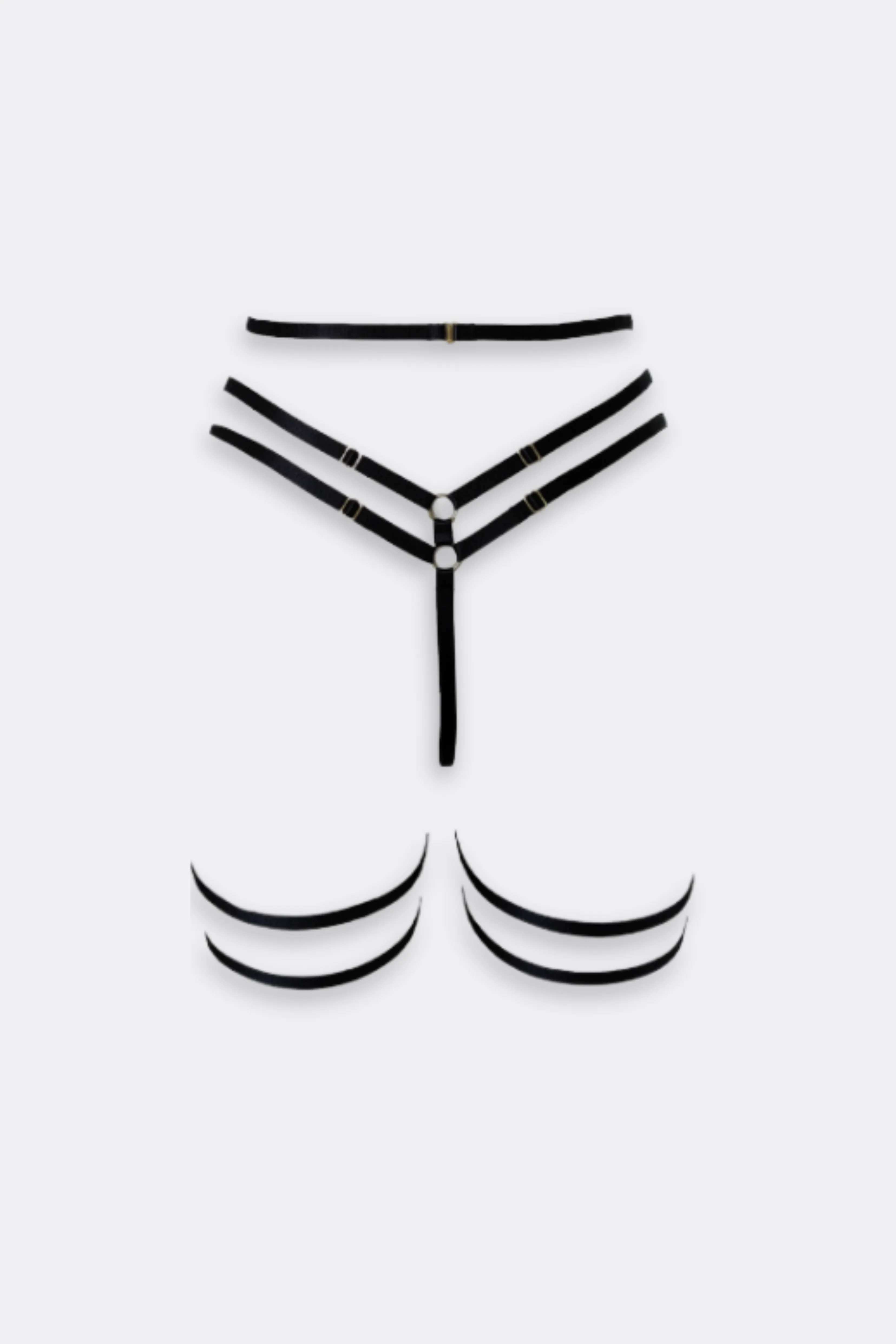 Addict Crotchless G String Garter Black