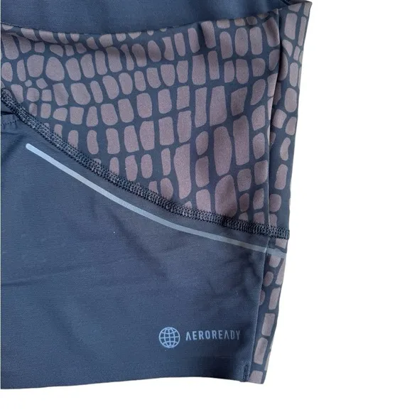 Adidas HIIT 45 SECONDS CROCO CROP TANK TOP | Sports Bra | Brown | Sz XLarge NWT
