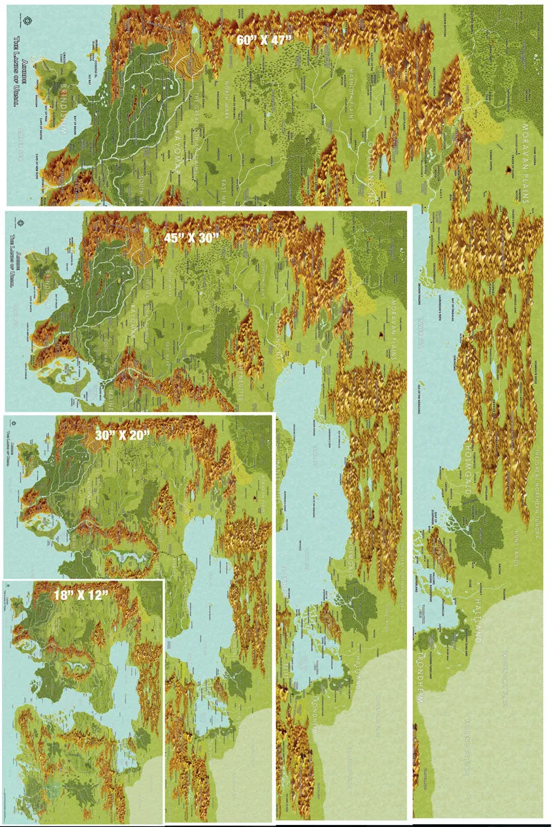 Aihrde Lands of Ursal Map Art Gallery Canvas Print