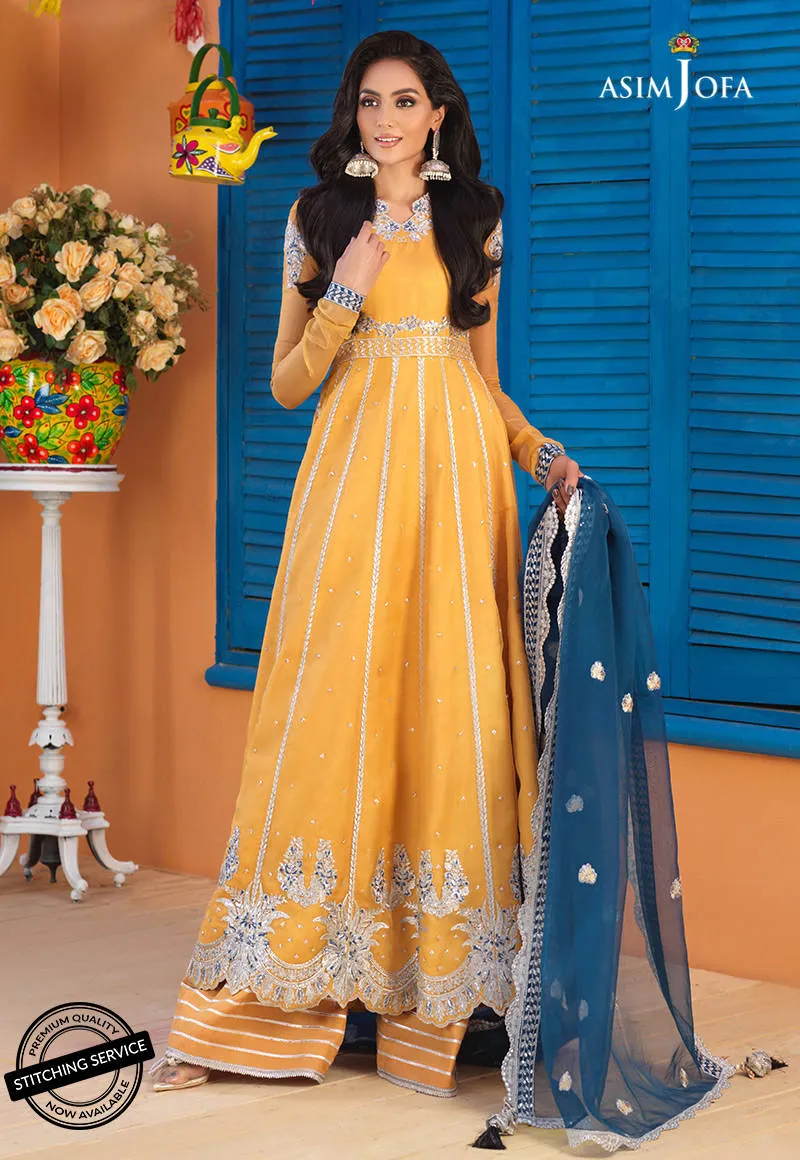 AJFC-61 | Asim Jofa Basant Collection 2022 | Unstitched Embroidered Organza Suit