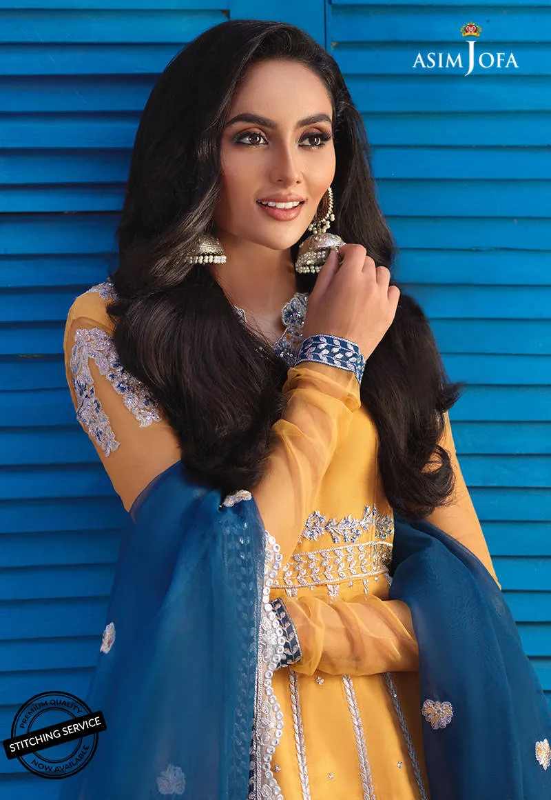 AJFC-61 | Asim Jofa Basant Collection 2022 | Unstitched Embroidered Organza Suit