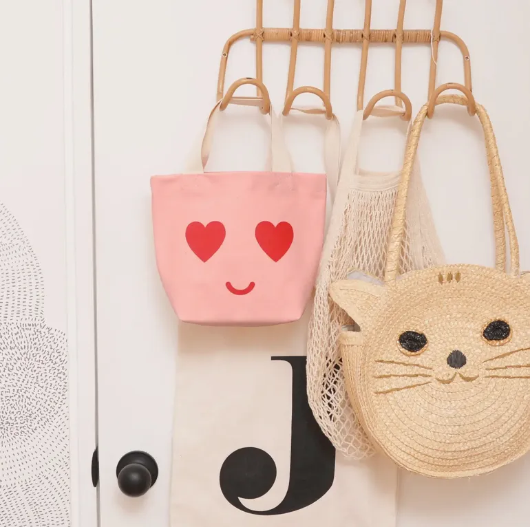 Alphabet Bags Little Canvas Bag - Heart Eyes