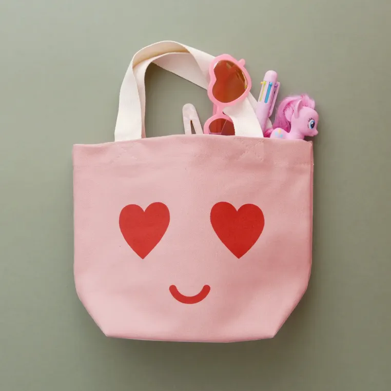Alphabet Bags Little Canvas Bag - Heart Eyes