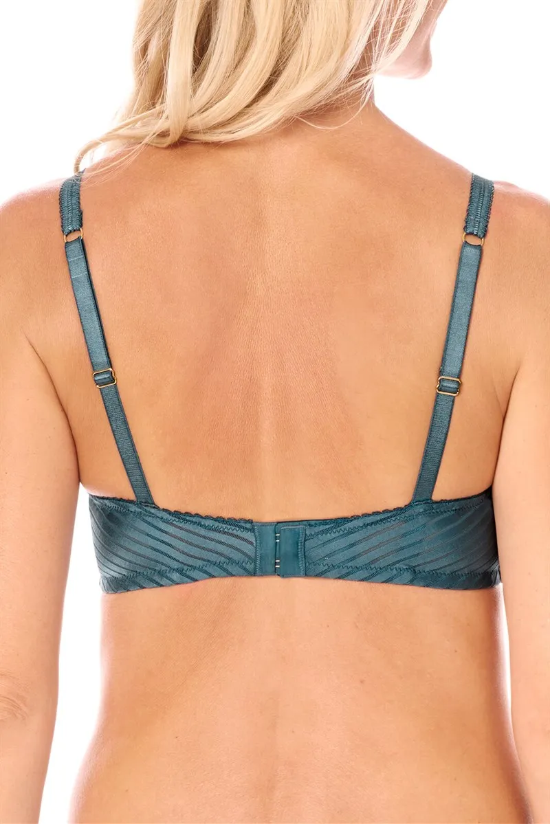 Amoena Karolina Soft Cup Non-Wired Pocketed Mastectomy Bra- dark teal/sand - 44894