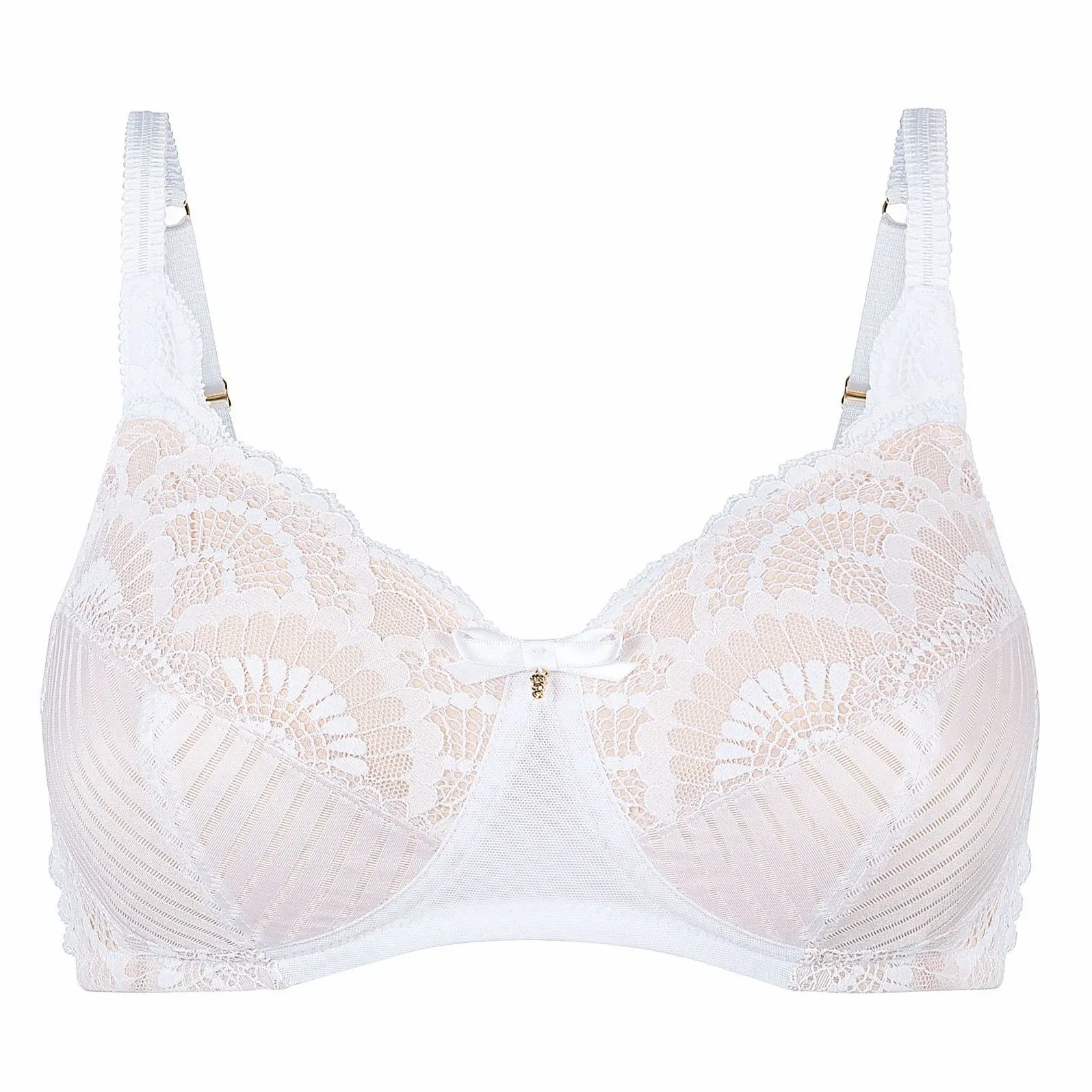 Amoena Karolina Soft Non-Wired Pocketed Mastectomy Bra- White/Light Nude  44505