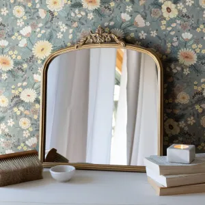 Aria Antique Vintage Brass Wall Mirror Metal