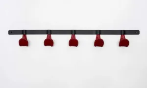 Atelier Leather and Iron Coat Rack - Red