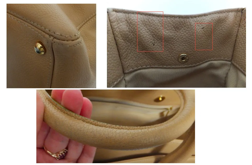 Authentic Chanel Cerf Executive Tan Caviar Tote
