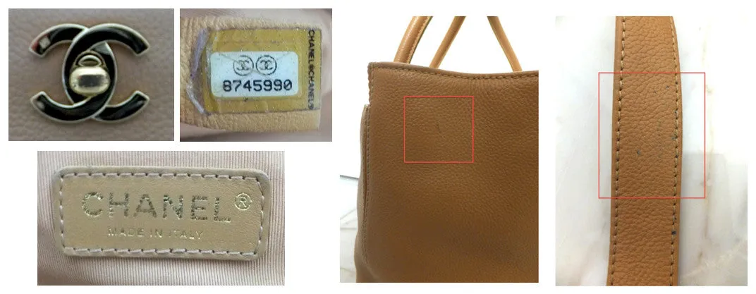 Authentic Chanel Cerf Executive Tan Caviar Tote