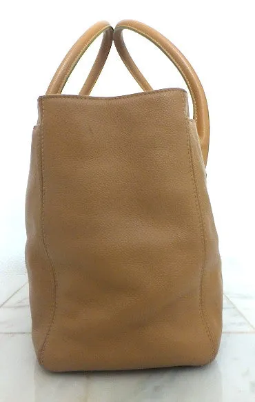 Authentic Chanel Cerf Executive Tan Caviar Tote