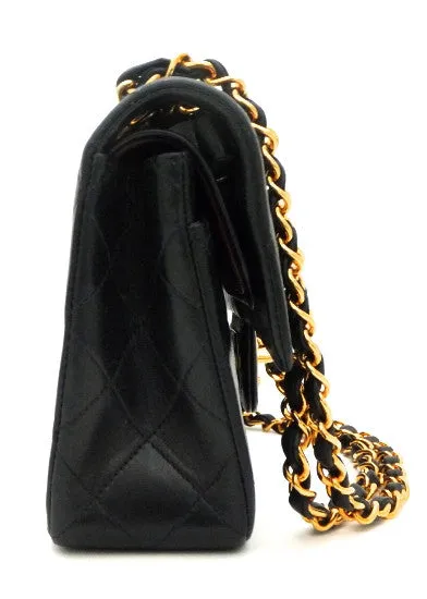 Authentic Chanel Vintage Black Lambkskin 2.55 9” Flapover