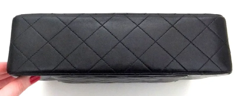 Authentic Chanel Vintage Black Lambkskin 2.55 9” Flapover