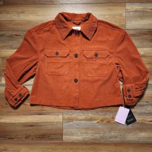 Avec Les Filles Corduroy Jacket Womens L Rust Orange Shacket NEW