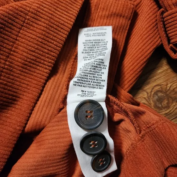 Avec Les Filles Corduroy Jacket Womens L Rust Orange Shacket NEW