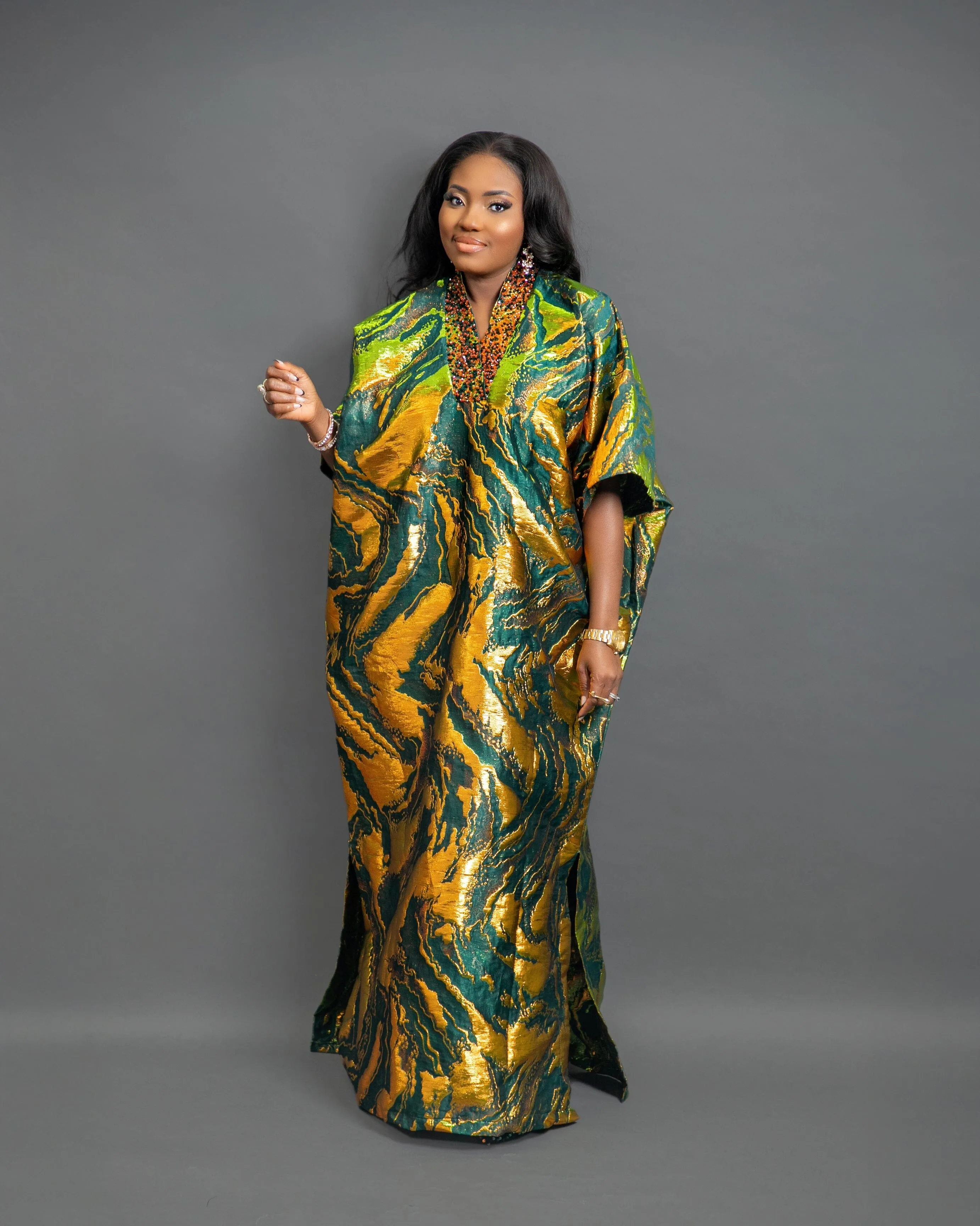 Awuke Brocade Beaded Damask Boubou