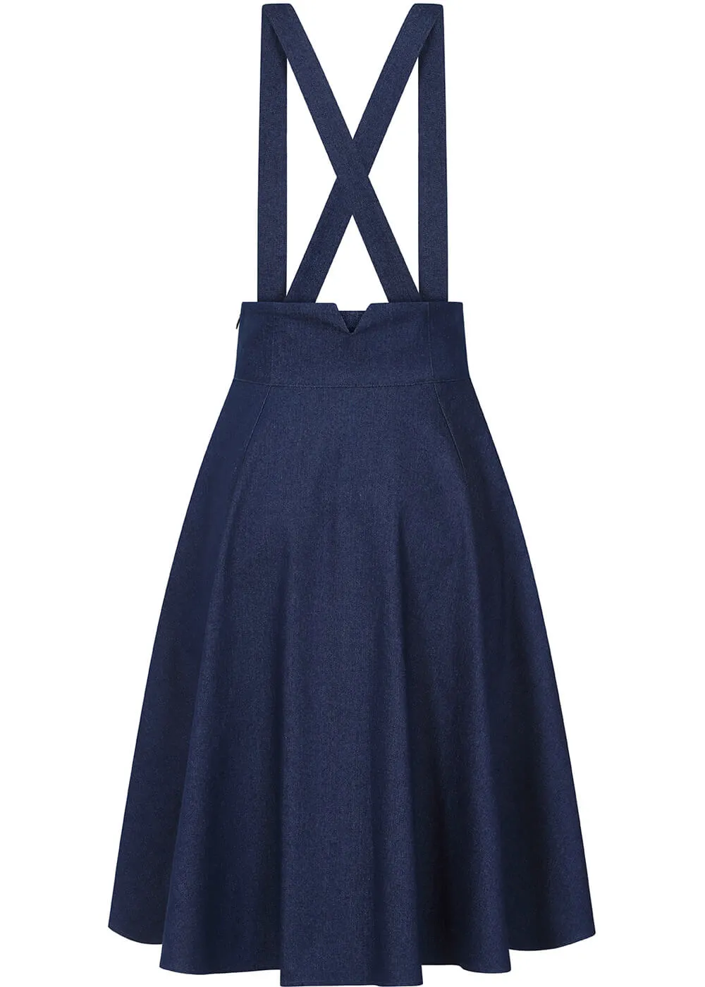 Banned Dottie Denim 50's Swing Skirt Blue