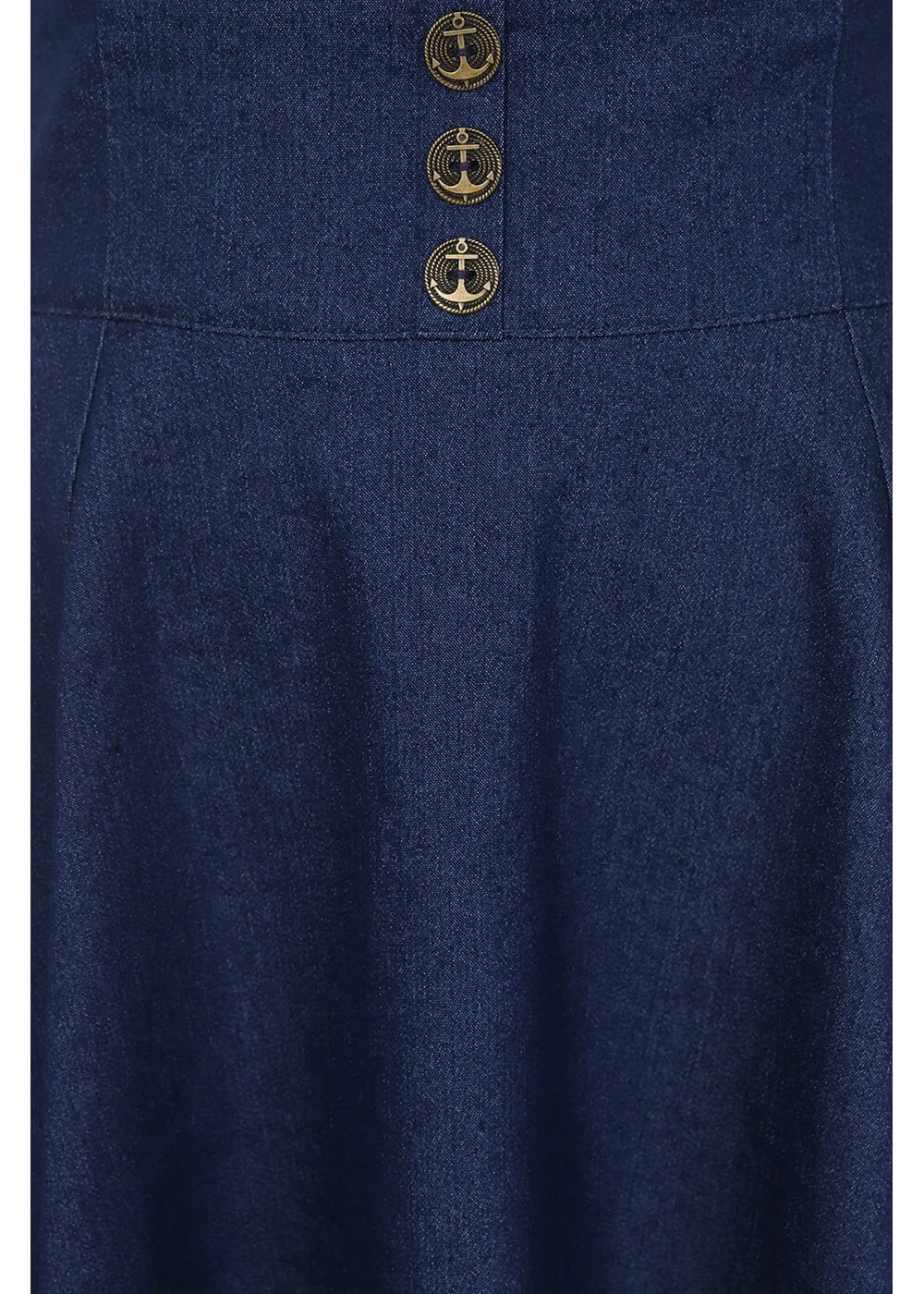 Banned Dottie Denim 50's Swing Skirt Blue